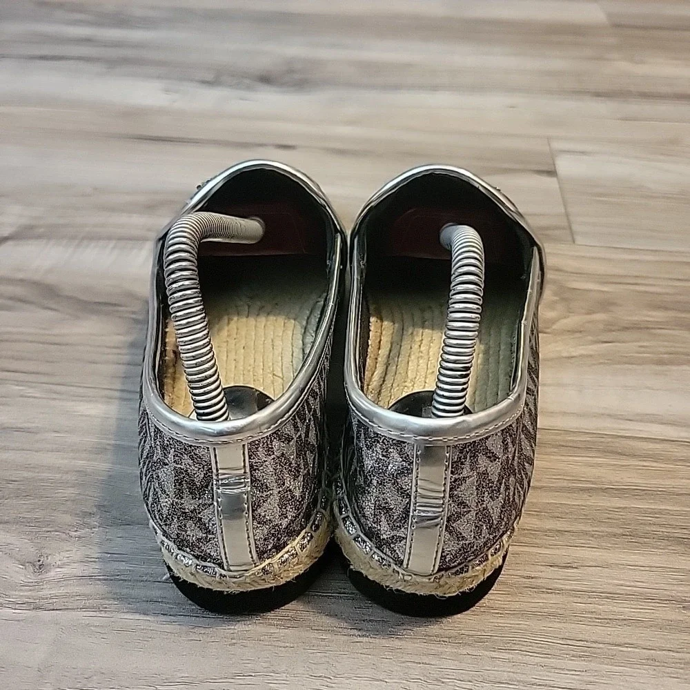 Michael Kors Hastings Signature Logo‎ Metallic Espadrilles Size 8M